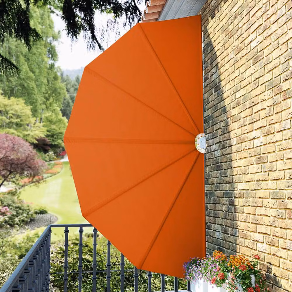 Berkfield Home Collapsible Terrace Side Awning in Orange Polyester and Steel, 200 cm – 3