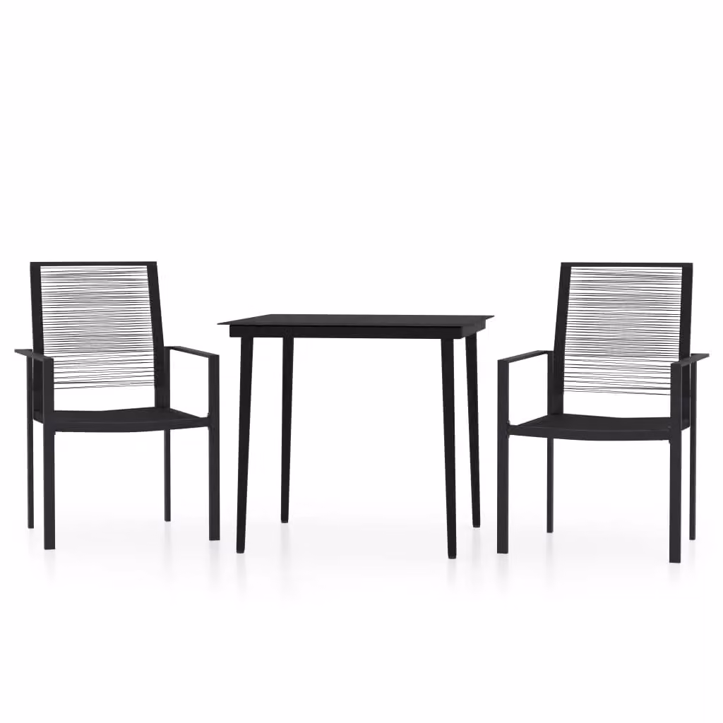 Berkfield Home 3 Piece Garden Dining Set in Black – 2