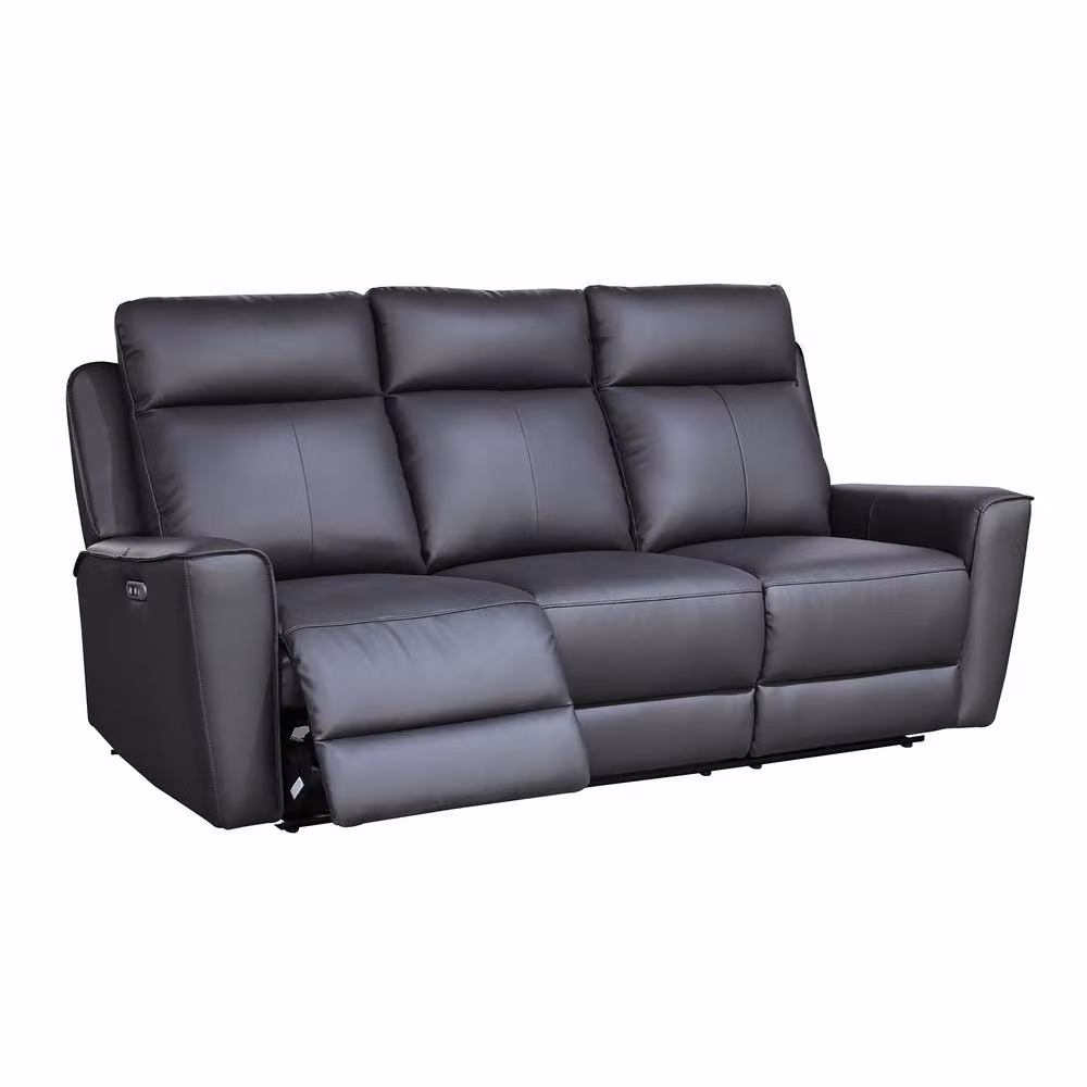 Aspire Rivington Real Leather Power Recliner 3+1+1 Sofa Set with USB Charging in Anthracite Grey – 2