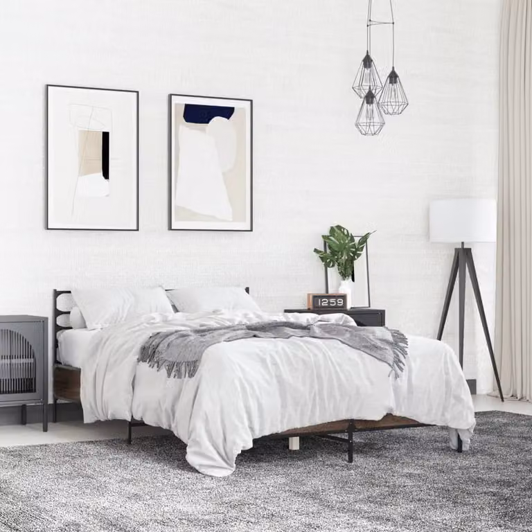 Berkfield Home Double Bed Frame in Brown Oak