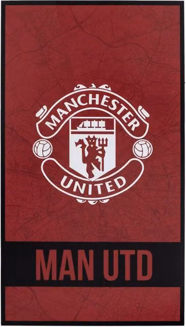 Manchester United FC Identity Crest Beach Towel in Red, W: 140 cm, H: 70 cm – 1