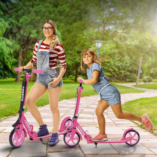 Arebos Foldable Kick Scooter, Pink