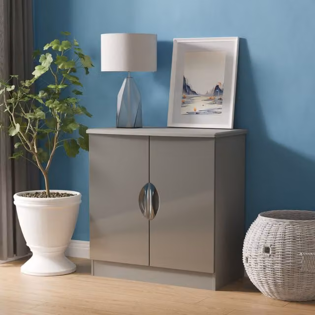 Ready Assembled 2 U Holborn 2 Door Cabinet in Mid Grey