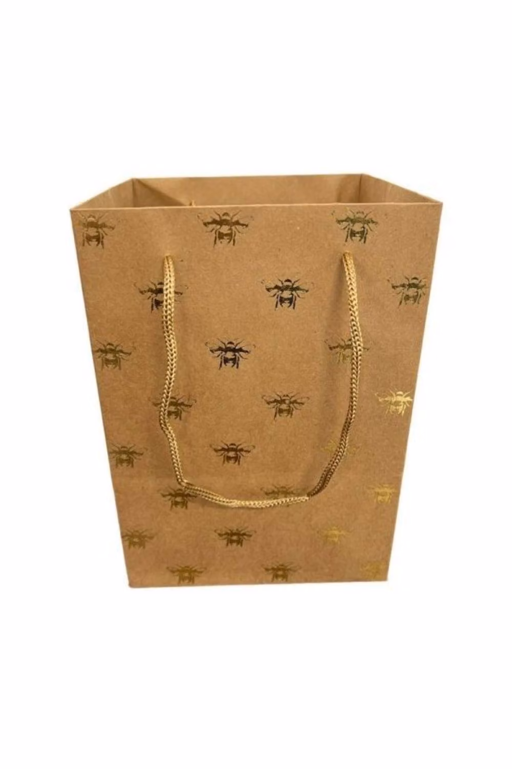 KDMD Kraft Flower Bag with Gold Bees, 10 Pack, Brown – 2