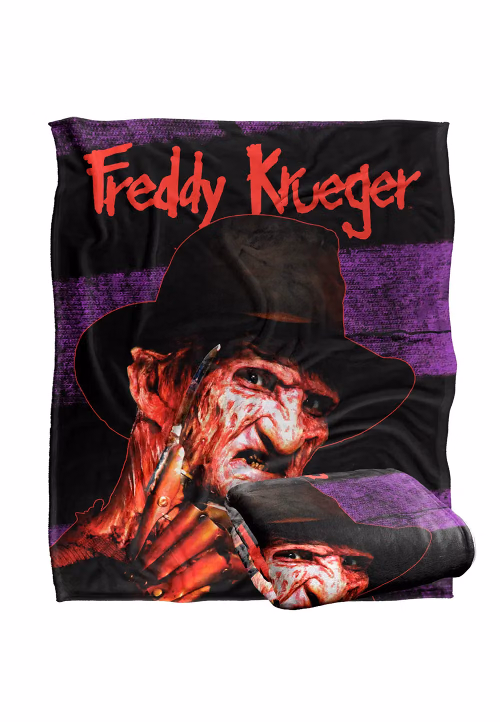 Warner Brothers Nightmare On Elm Street Silky Touch Super Soft Throw Blanket in White, W: 152 cm, D: 127 cm – 2