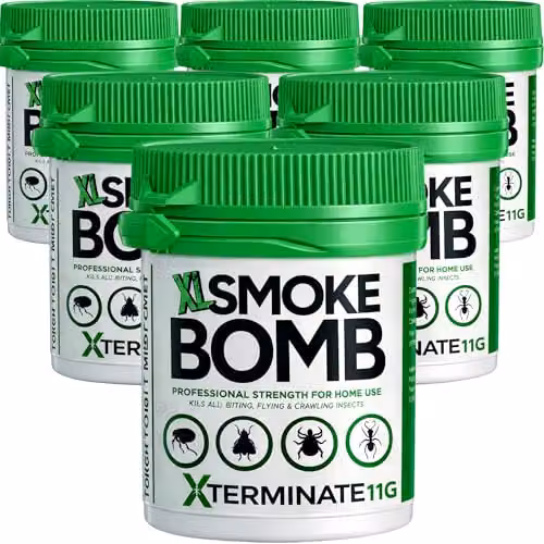 Xterminate XL Smoke Bomb Fogger Insect Killer, White, 6 x 11g
