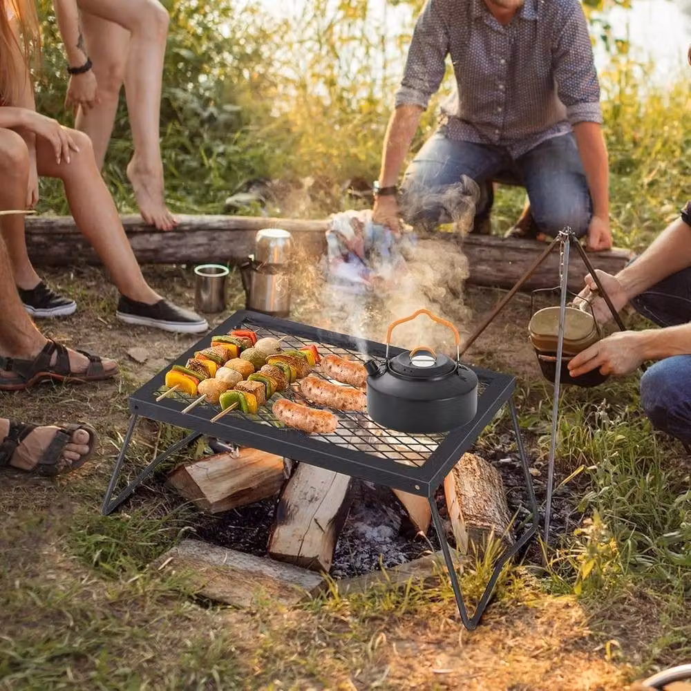 VOGREX Portable Folding Charcoal BBQ Tabletop Camping Grill in Black, W/D/H: 43.18 x 30.99 x 22.86 cm – 4