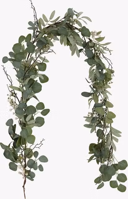 Perch & Parrow Nordic Woodland Hanging Christmas Garland with Green Organic Foliage