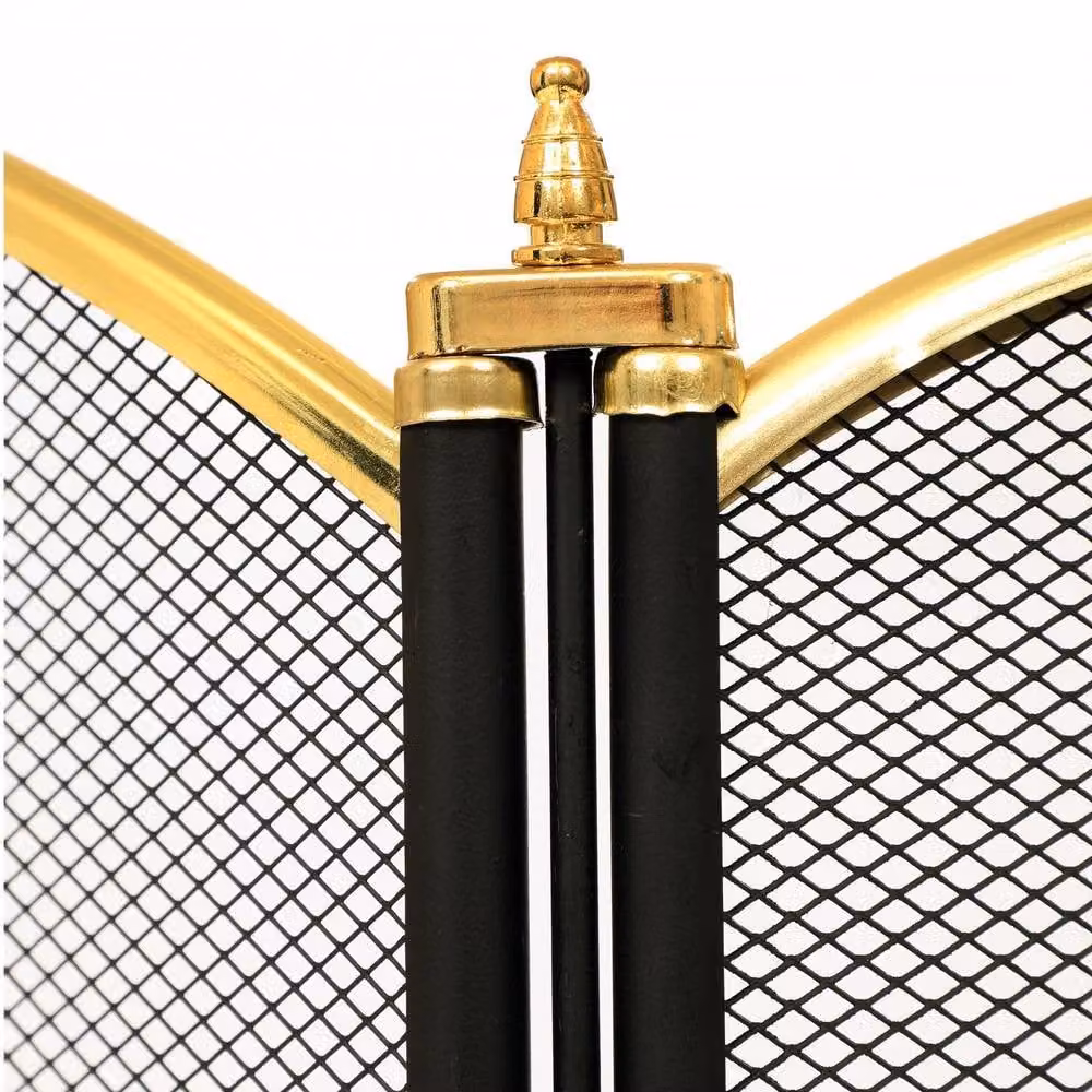 Oypla 3 Panel Black Steel Fire Screen Spark Guard – 3