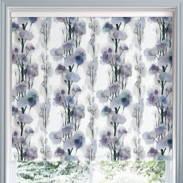 Voyage Maison Aether Made to Measure Blackout Roller Blind in Purple Floral Design
