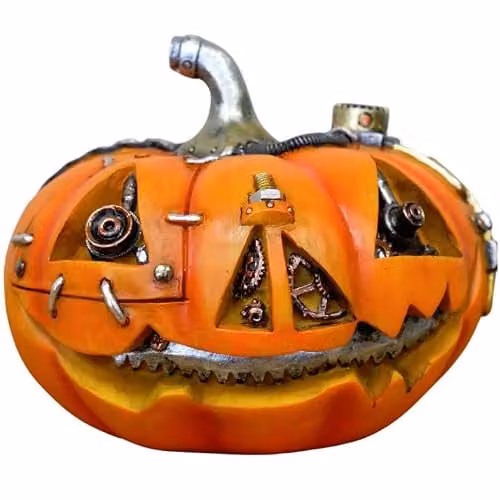 Gifts Direct 2 U Steampunk Orange Halloween Pumpkin Tabletop Ornament
