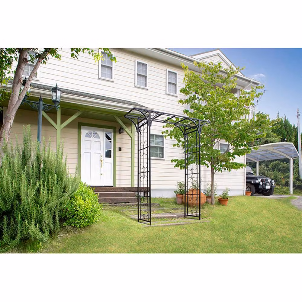 VegTrug Osaka Garden Arch in Black, W/D/H: 180.5 x 50 x 236.5 cm – 2