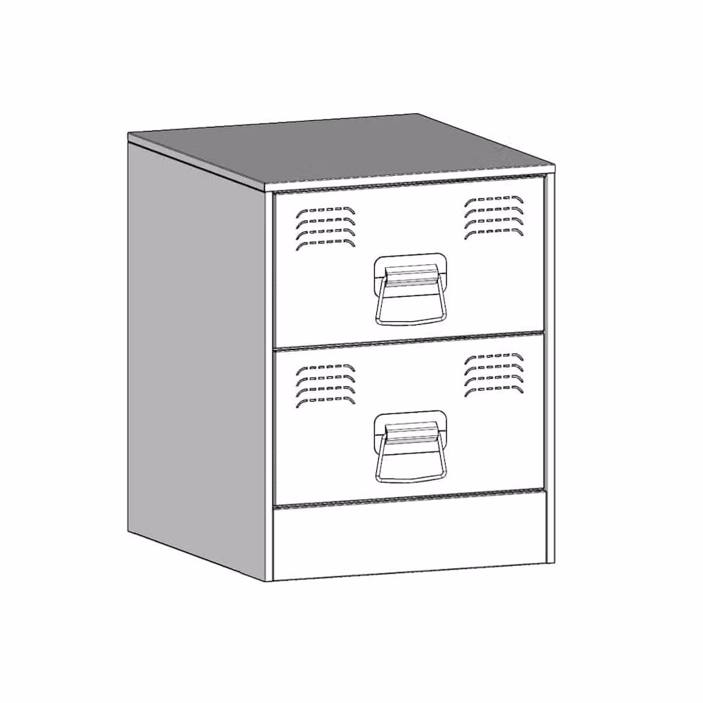 Berkfield Home Set of 2 Durable Metal Bedside Cabinets in Black, W/D/H: 34.5 x 39 x 44 cm – 4