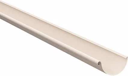 Lindab Half Round Galvanised Steel Gutter in White/Beige, Width: 100 mm, Length: 3 m