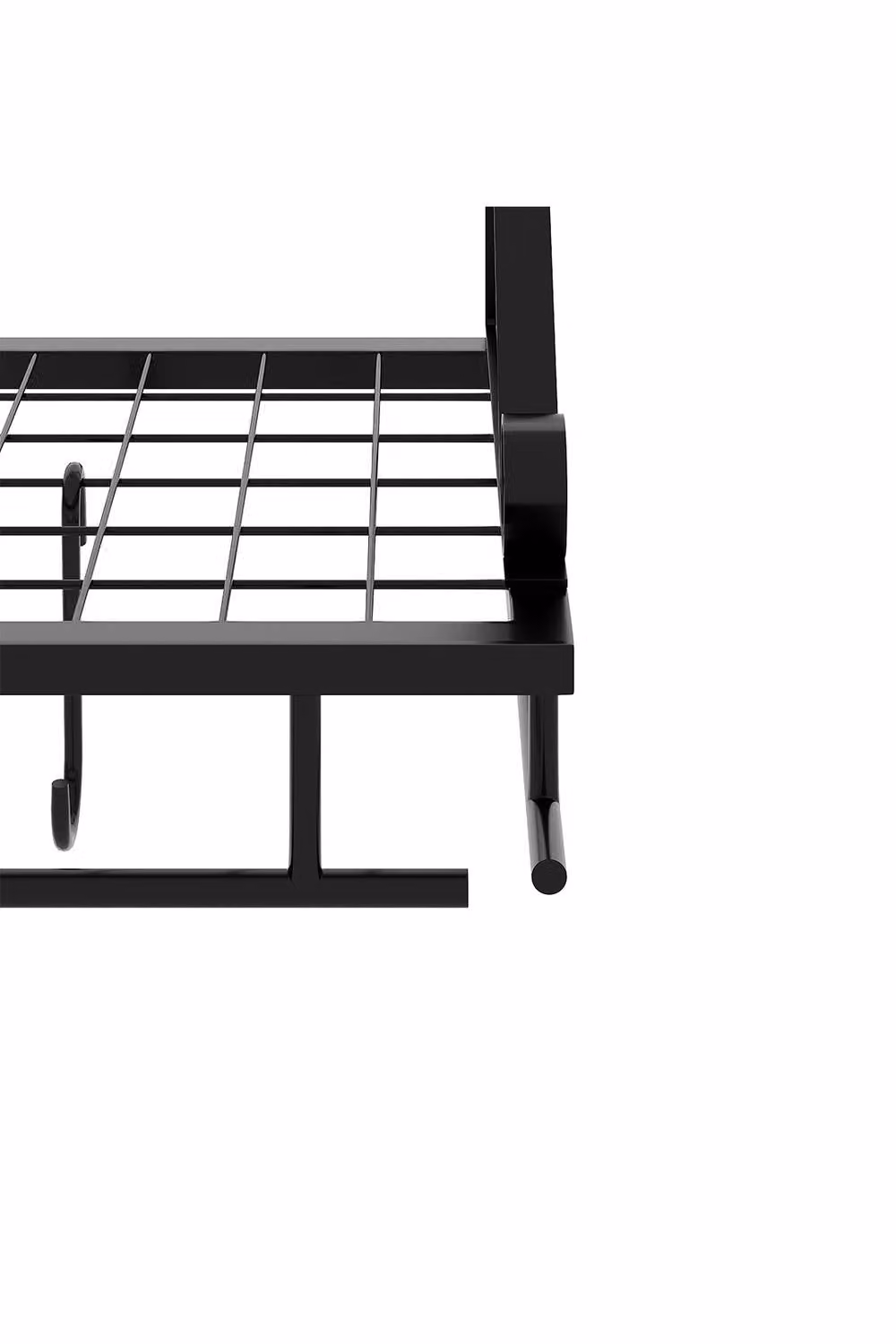 Garden Sanctuary Wall-Mounted Metal Pot and Pan Rack with Shelf and 10 Hooks, Black – 2