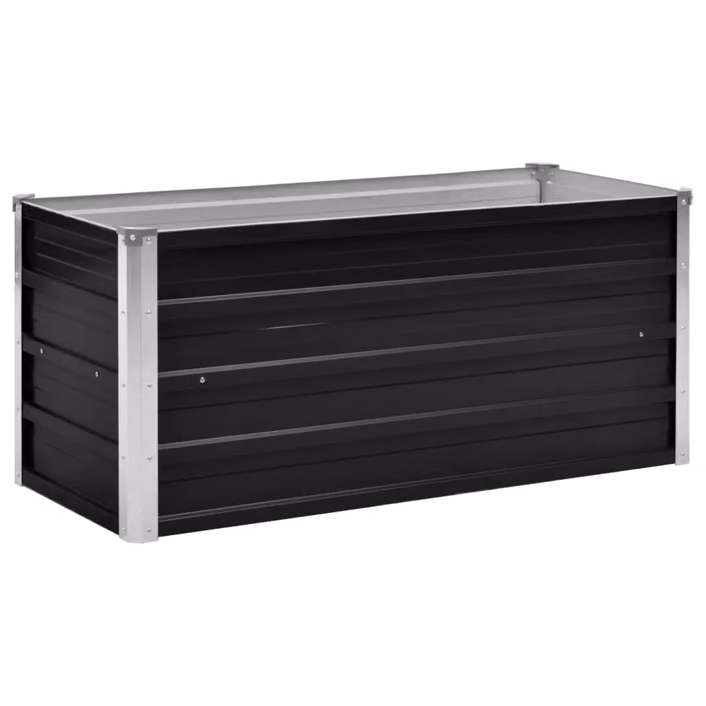 Berkfield Home Garden Anthracite Galvanised Steel Raised Bed, W/D/H: 100 x 40 x 45 cm – 2