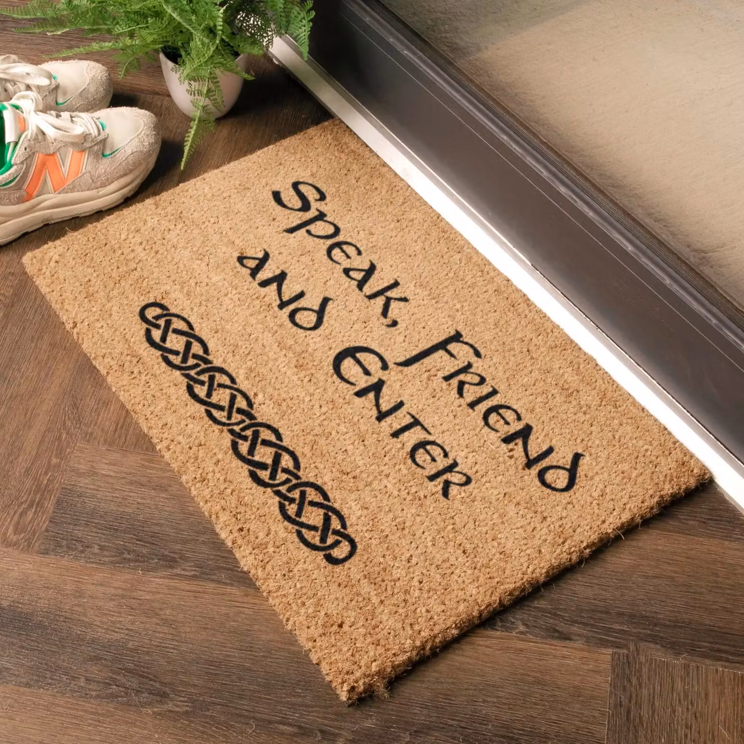 Artsy Mats Speak Friend & Enter Doormat in Brown, W/D: 60 x 40 cm – 2