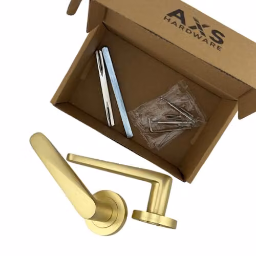AXS Hardware Detroit Internal Door Handles in Antique Brass Aluminium with 127mm Lever and Concealed Fix – 2