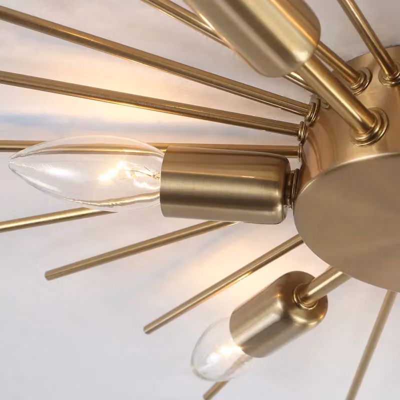 Garwarm 6 Light Dimmable Flush Mount Ceiling Light in Gold/Brass, Diameter: 60 cm – 2