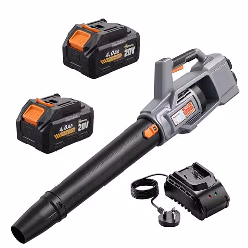 Outsunny Cordless Leaf Blower in Grey with Rechargeable Battery