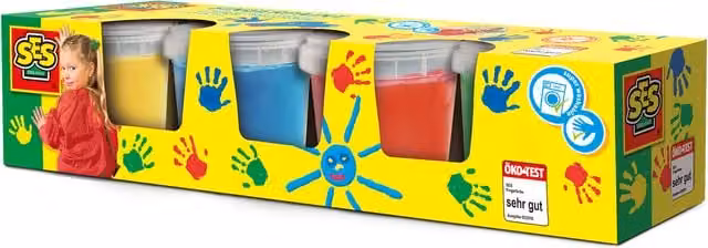 SES Creative Washable Fingerpaint in 4 Multicolour Shades, 145ml per Bottle