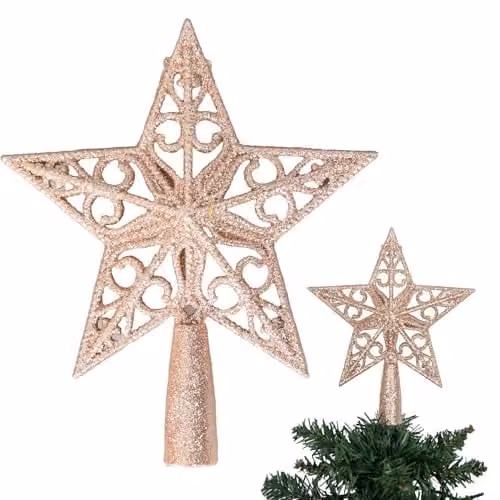 Shatchi Gold Glitter Star Christmas Tree Topper, 14.5 cm – 1