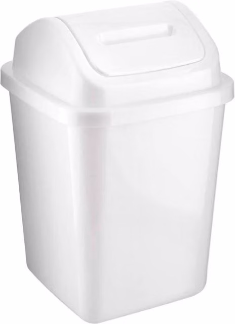 Mantraraj 5L White Plastic Swing Top Bathroom Bin