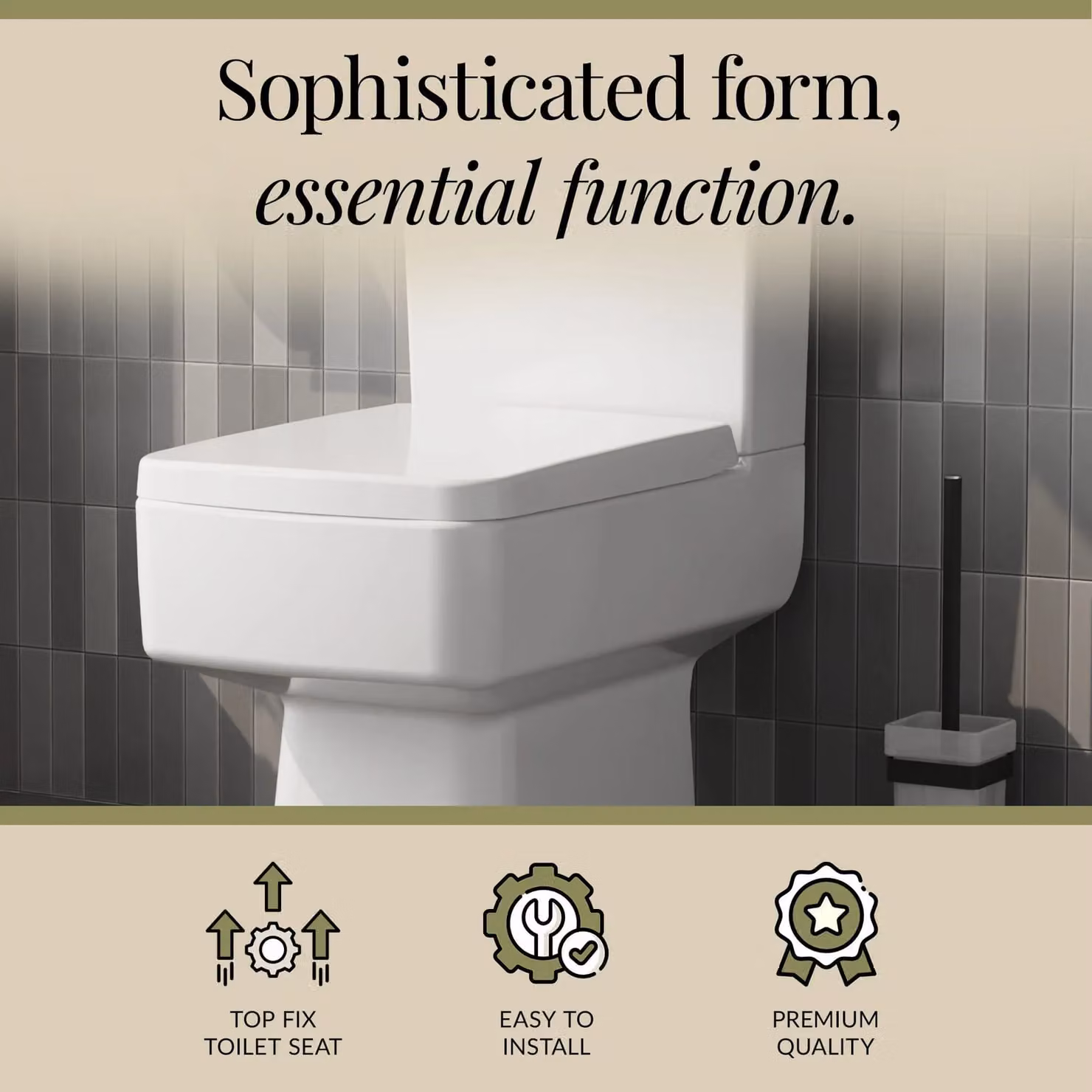 Balterley Square White Soft Close Top Fix Toilet Seat – 3