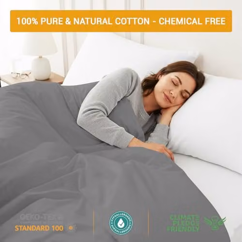 Grace 400 Thread Count 100% Egyptian Cotton Double Duvet Cover Set in Grey, W/D/H: 200 x 200 cm – 3