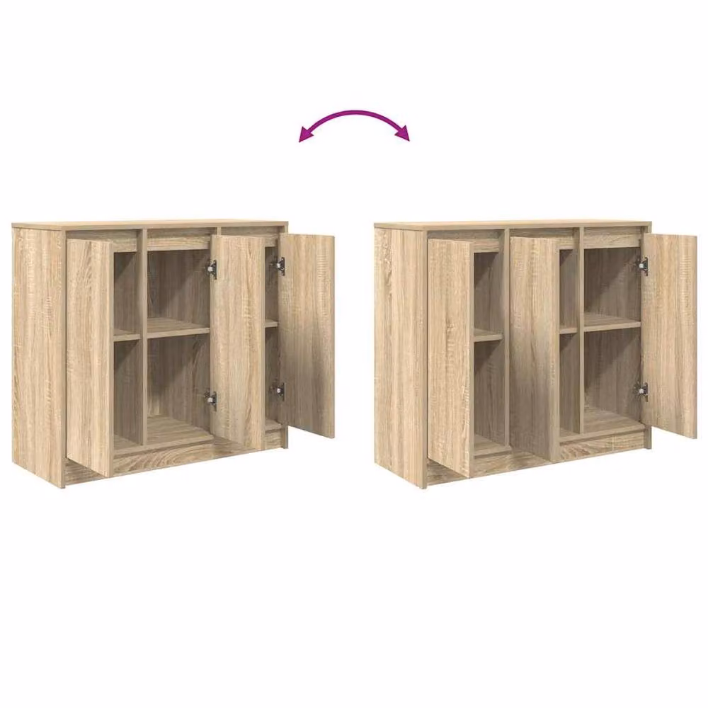 Berkfield Home Sonoma Oak Sideboard in Beige, W/D/H: 85 x 34 x 76 cm – 3