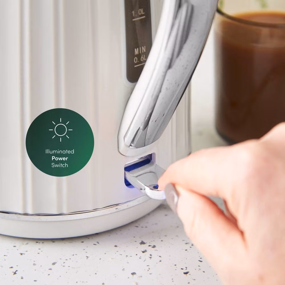 Emperial White Cordless Electric Kettle with 1.7 l Capacity and Limescale Filter – 5