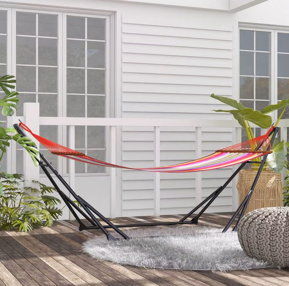 STILVORA Foldable Metal Hammock Stand in Black with Carry Bag – 2