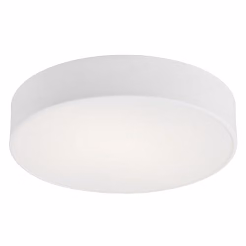 Netlighting Darling Modern 2-Light Flush Ceiling Light in White Metal and Glass, Diameter: 25 cm