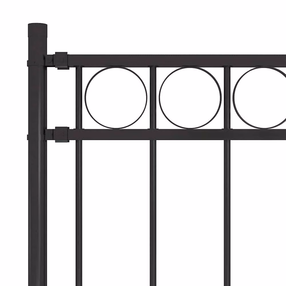 Berkfield Home Powder-Coated Steel Garden Fence, Black, H 170 cm x W 80 cm x D 80 cm – 2