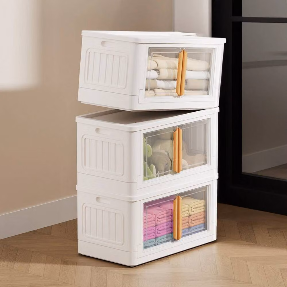 Kelvenix Freestanding Double Door Storage Cabinet with Glass Doors, White, H 89.0 cm x W 55.0 cm x D 30.0 cm – 3