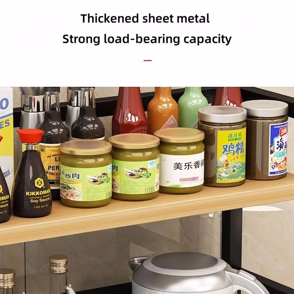 Kelvenix 2-Tier Brown Spice Rack and Desktop Storage Shelf with Adjustable Shelves – 3