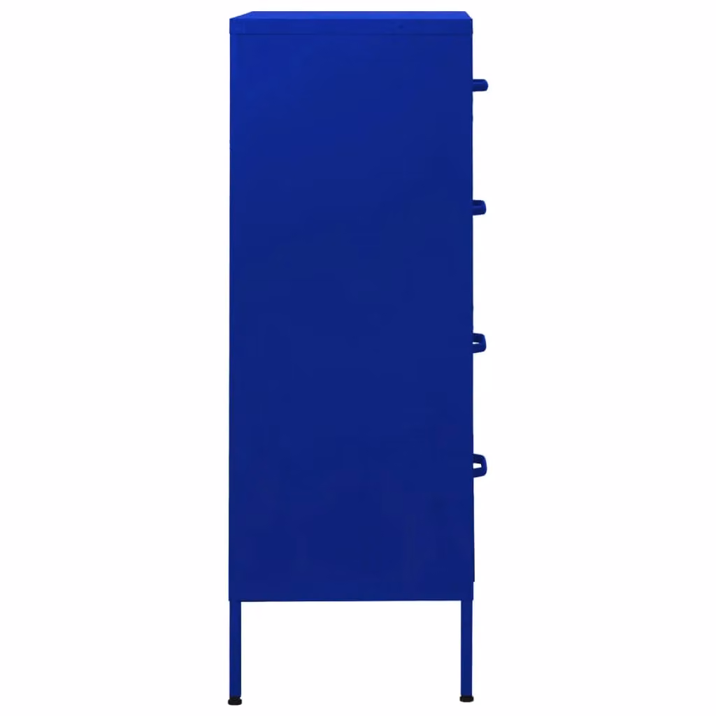 Berkfield Home Navy Blue Metal Chest of Drawers, W: 80 cm, D: 35 cm, H: 101.5 cm – 3