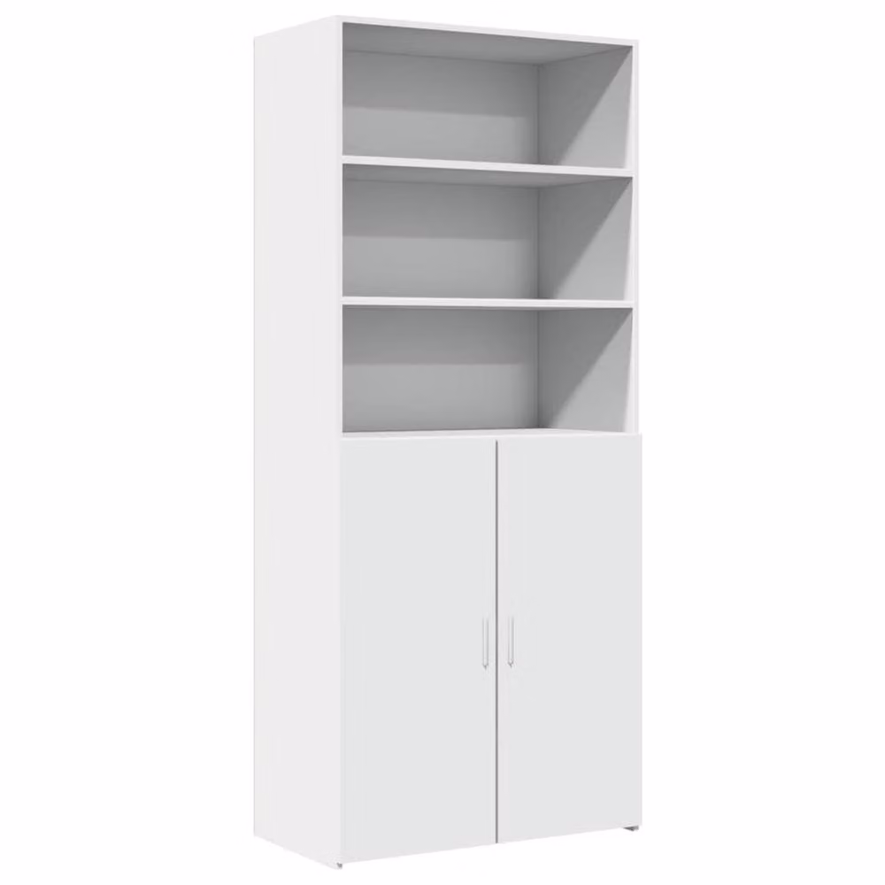 Berkfield Home Modern White Highboard in MDF, W/D/H: 80 x 42.5 x 185 cm