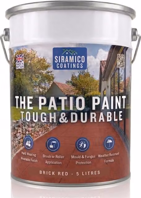 SIRAMICO COATINGS Water Based Patio Paint, 5 Litre, Brick Red – 1