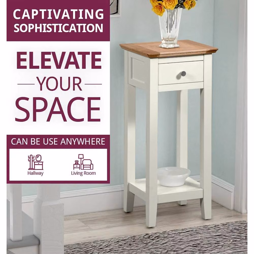 FORGEVIO Small Modern White Lacquered Wood Console Table – 3
