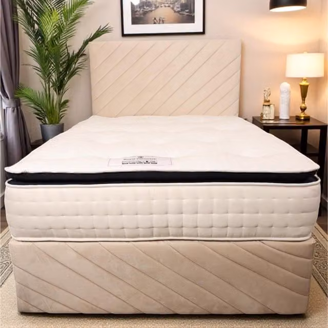 Knight Sleep 3000 Royal Pillowtop Hybrid Sprung Mattress in White, W/D/H: 120 x 200 cm