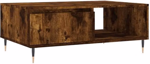 Berkfield Home Smoked Oak Coffee Table in Brown, W/D/H: 90 x 60 x 35 cm – 1