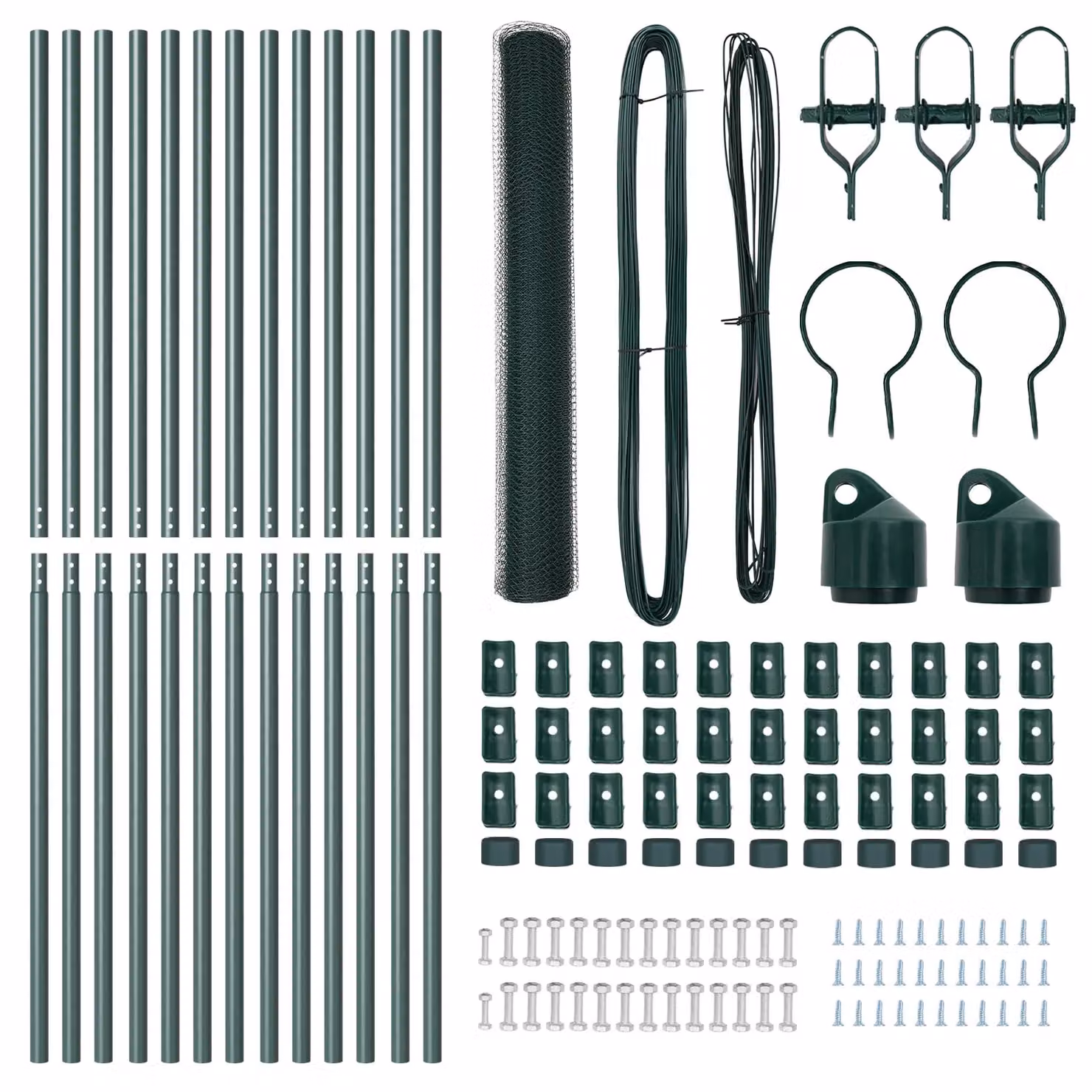 Berkfield Home Set of 2 Green Metal Round Durable Fencing Sets – 4