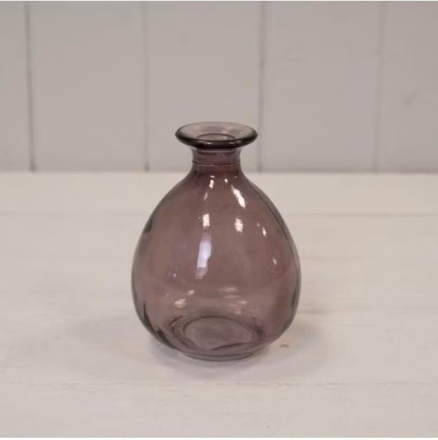 KDMD Amethyst Glass Bud Vase in Purple