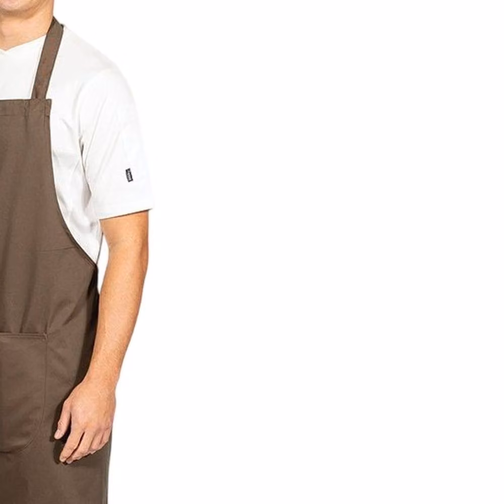 Dennys Adjustable Halter Bib Apron in Dark Brown – 2
