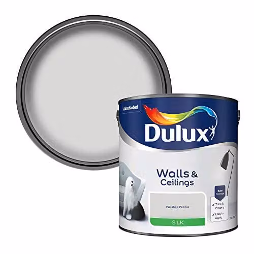 Dulux Du Silk Satin Gloss Paint in Polished Pebble Grey, 2.5 l
