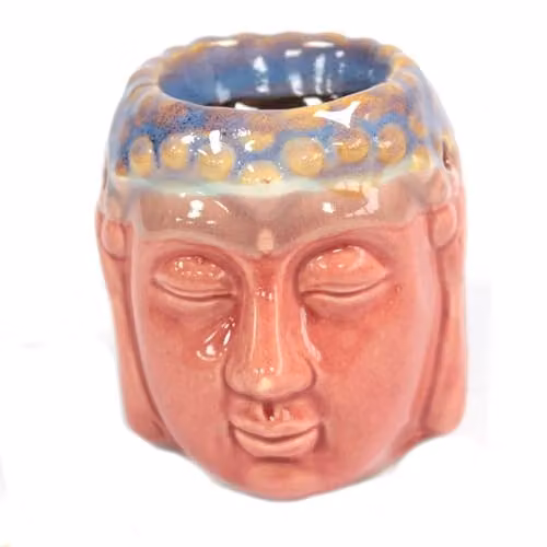 KDMD Buddha Ceramic Oil Burner in Pink, Turquoise and Orange