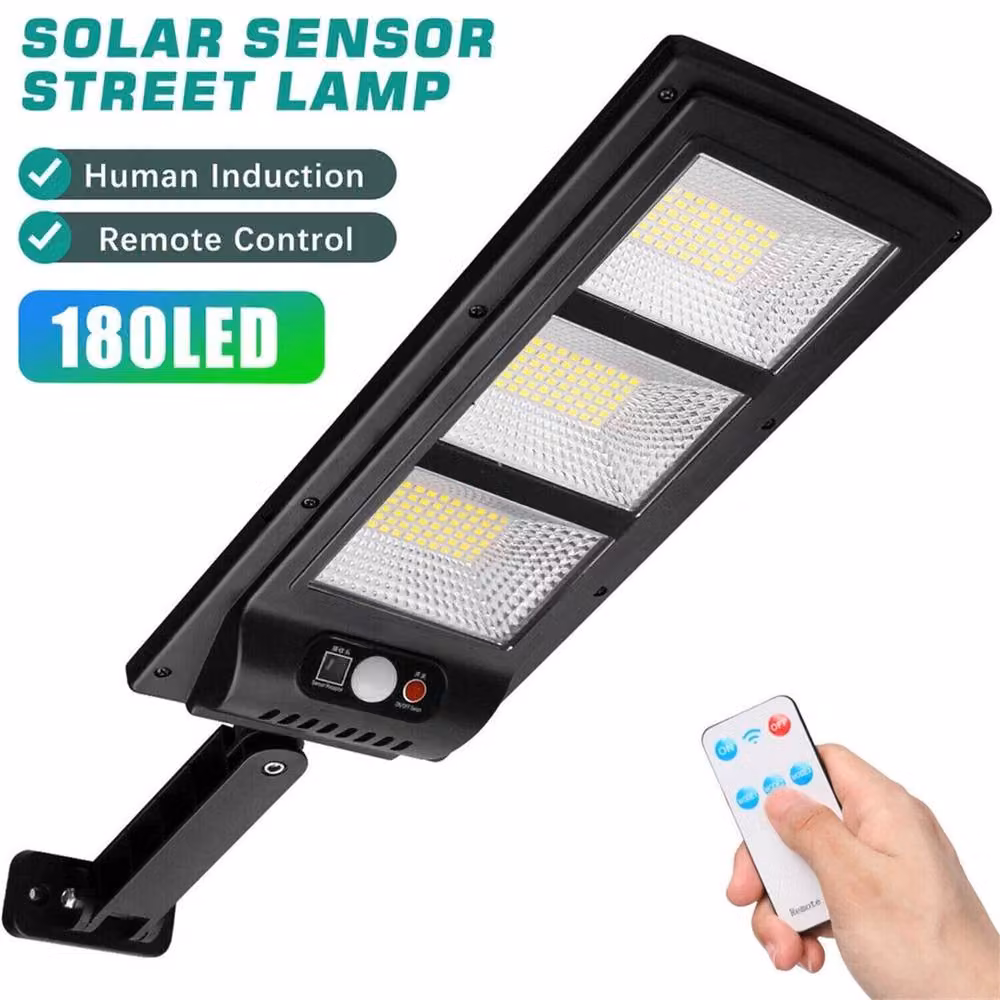 VOGREX Black Outdoor Solar LED Floodlight with Motion Sensor and Dusk to Dawn Function – 5
