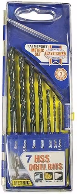Faithfull HSS Twist Drill Bit Set, Metric, Multicolour
