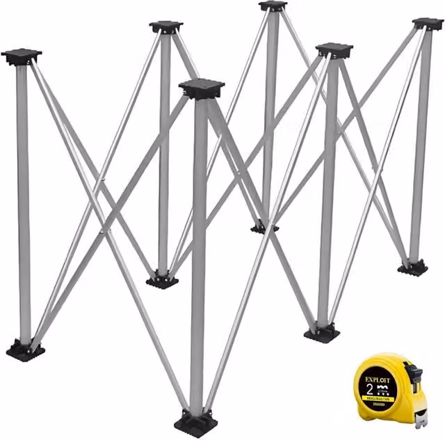 Ventryn Foldable Workbench Bracket with Carry Bag in Metallic Silver, W/D/H: 115.0 x 60.5 x 73.5 cm